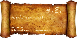 Almássy Emil névjegykártya